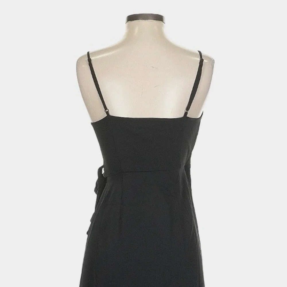 Wilfred Black Soleia Satin Ruffle Wrap Dress XS NWT Cocktail‎ Party
